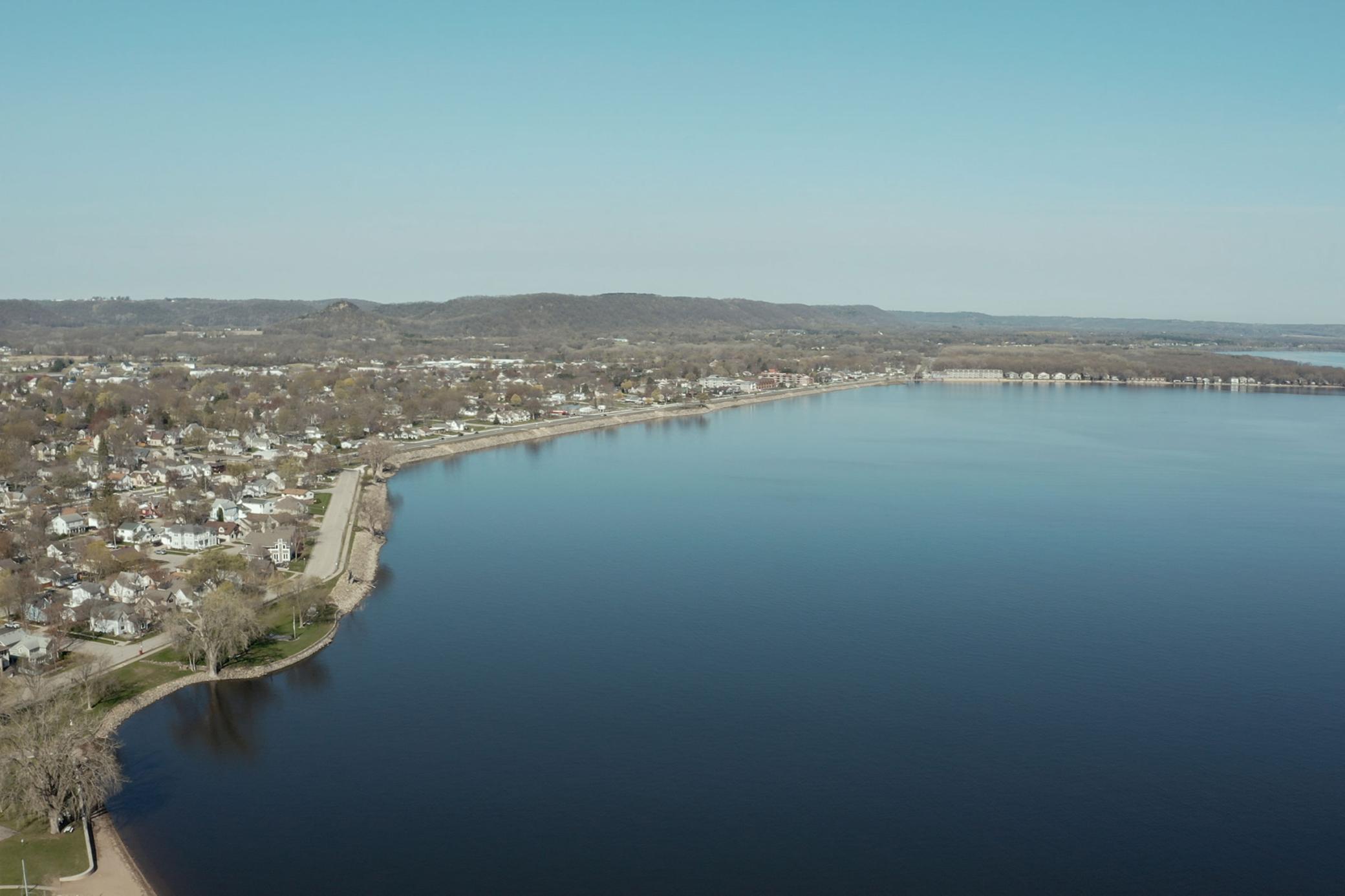 Aerial view of Lake Pepin