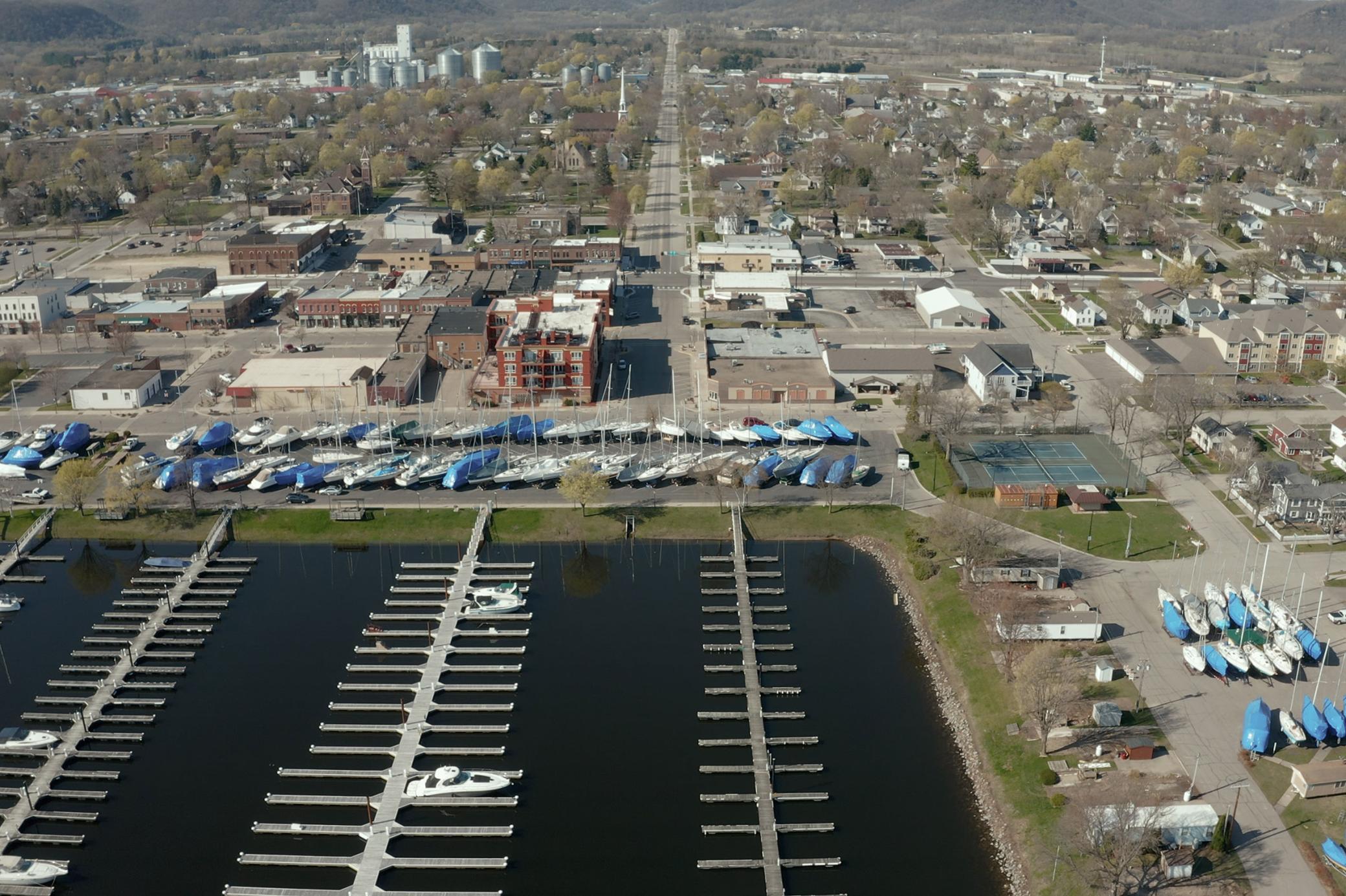 Aerial view of Lake City Marina