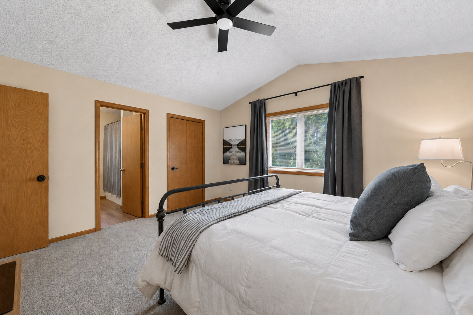 Virtually altered to illustrate the closet with the door installed. The original closet door has been removed and is currently stored in the basement.