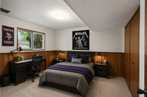 Virtually Staged Lower Bedroom