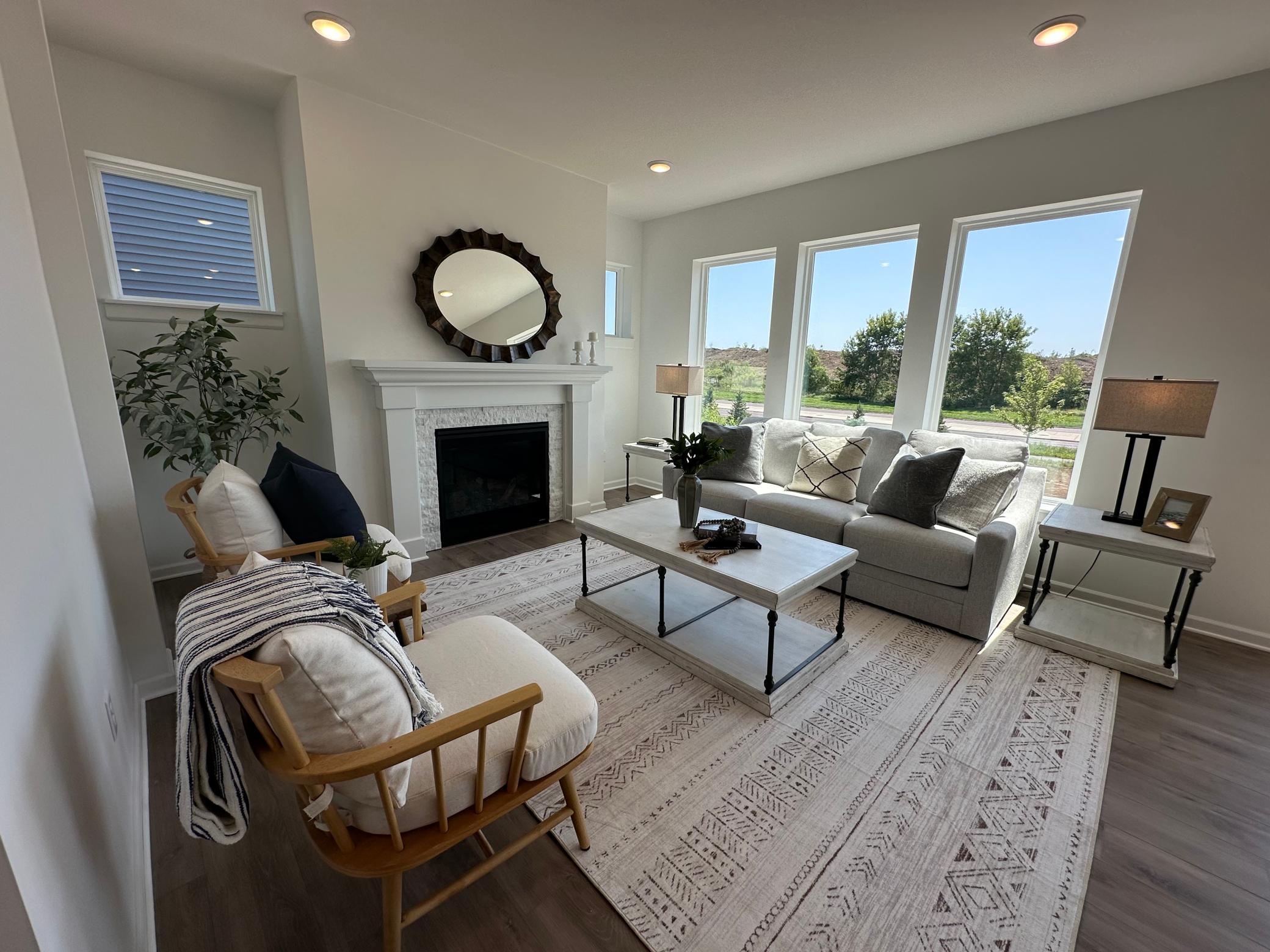 Living room with gas fireplace