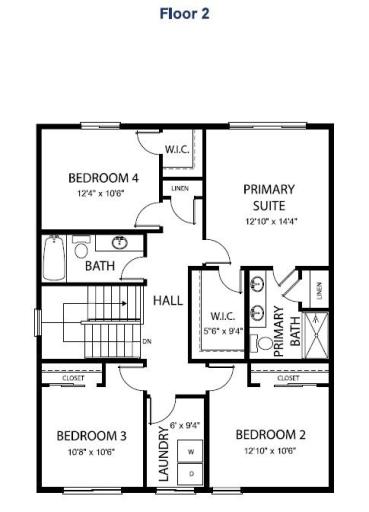 Upper Floor Plan - All measurements are approximate. Information deemed reliable but not guaranteed.