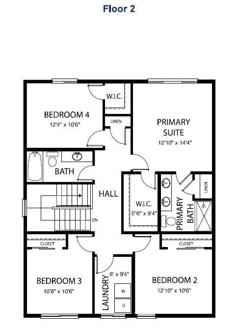 Upper Floor Plan - All measurements are approximate. Information deemed reliable but not guaranteed.