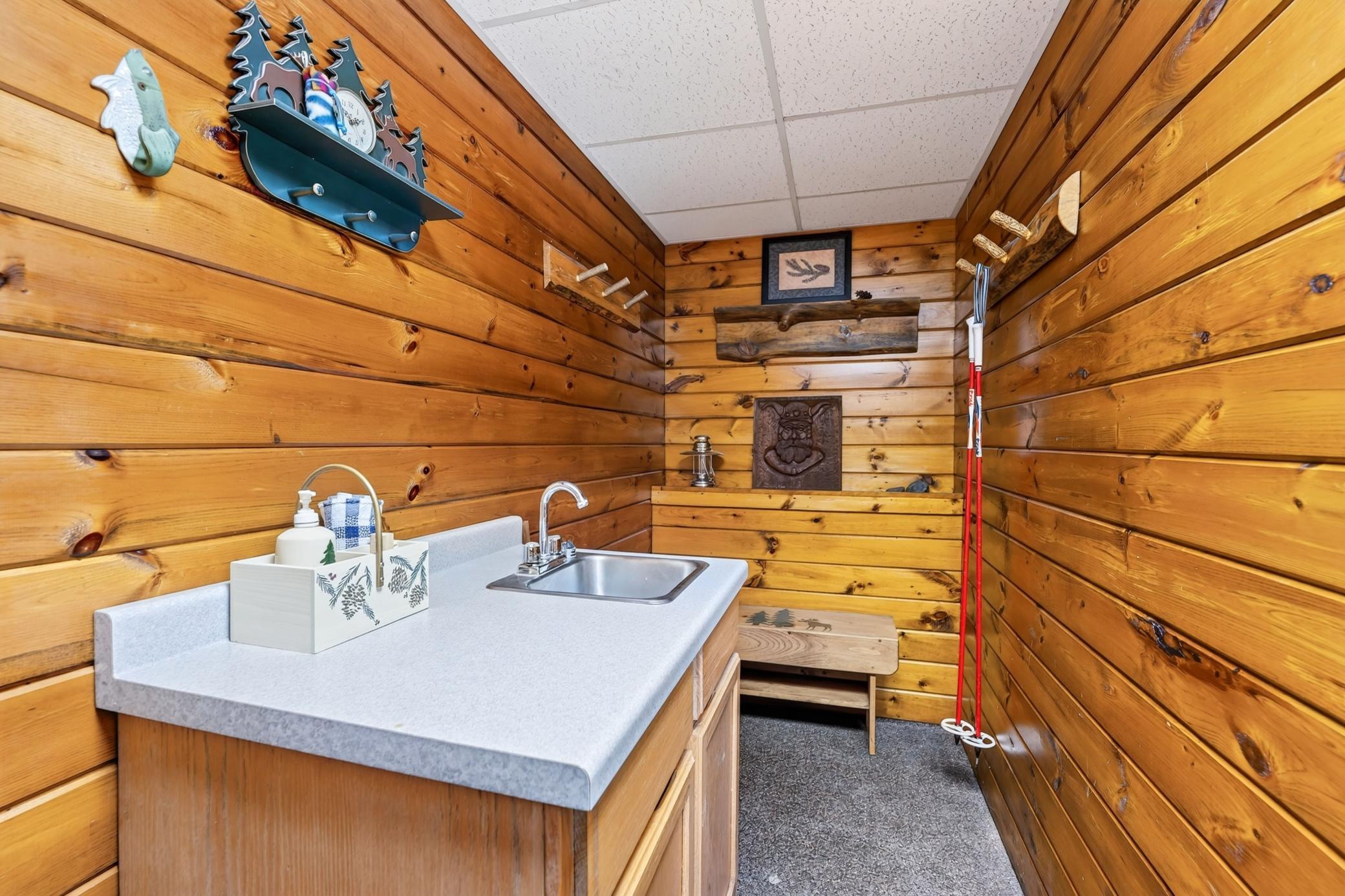 Great area for the outdoor/snowmobile gear.