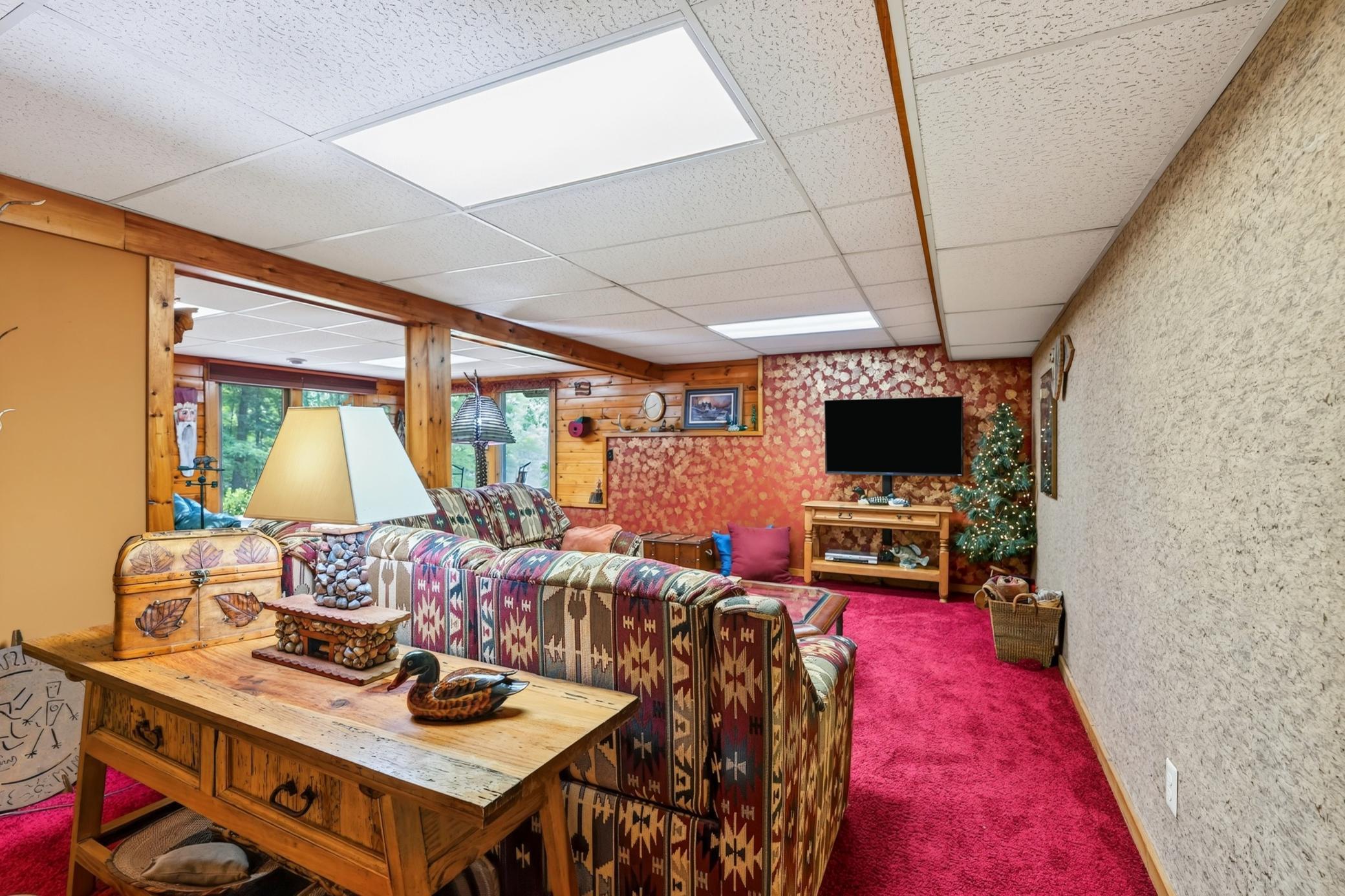 Walkout lower-level family room.