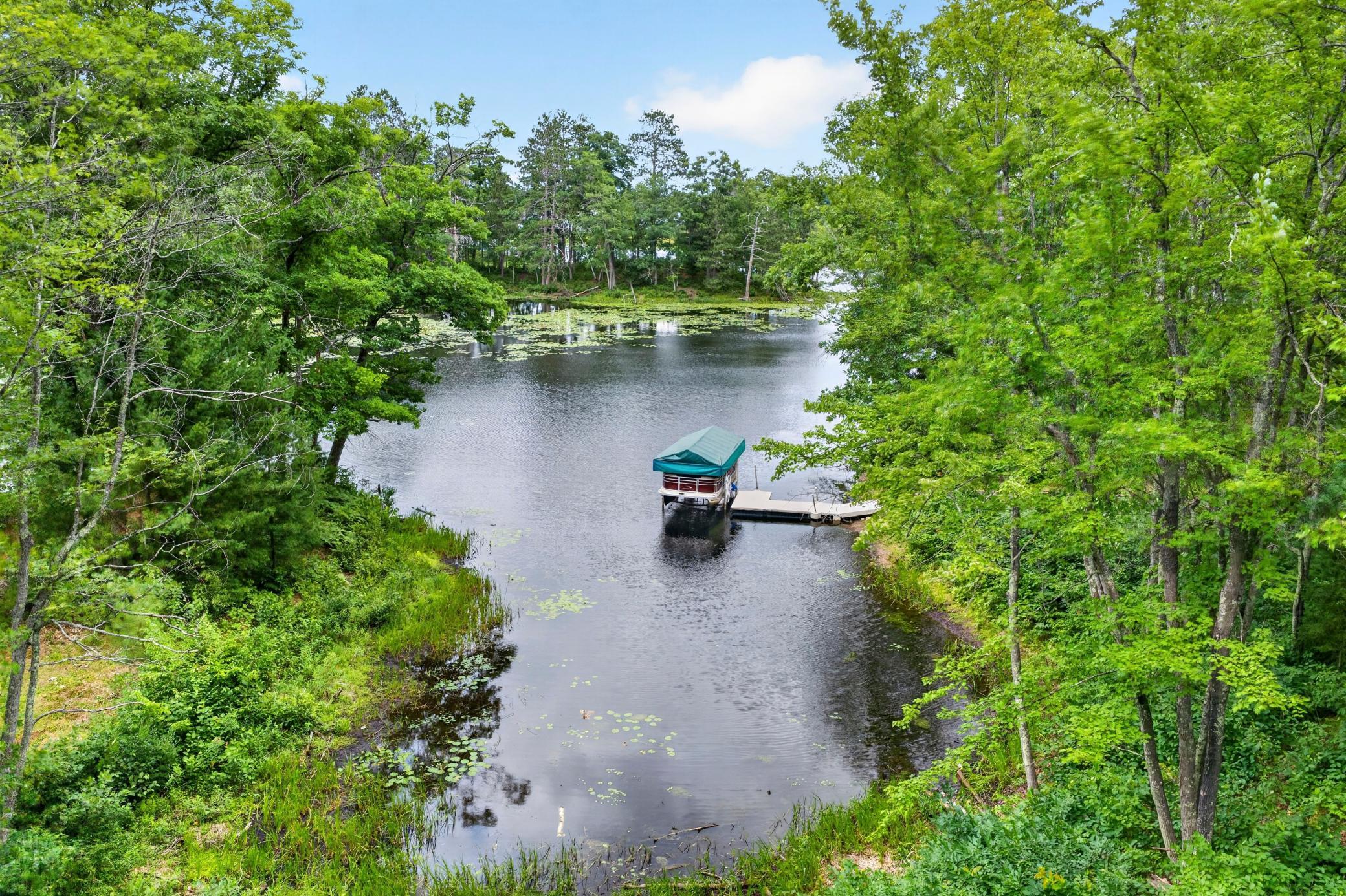Aerial lake view.