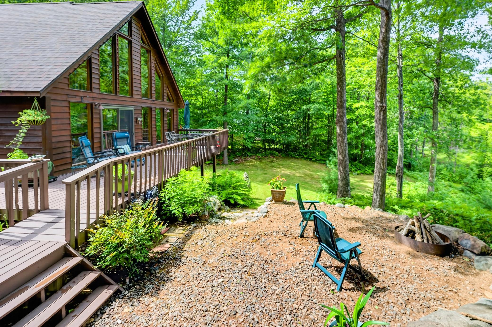 Fire pit area with deck access.