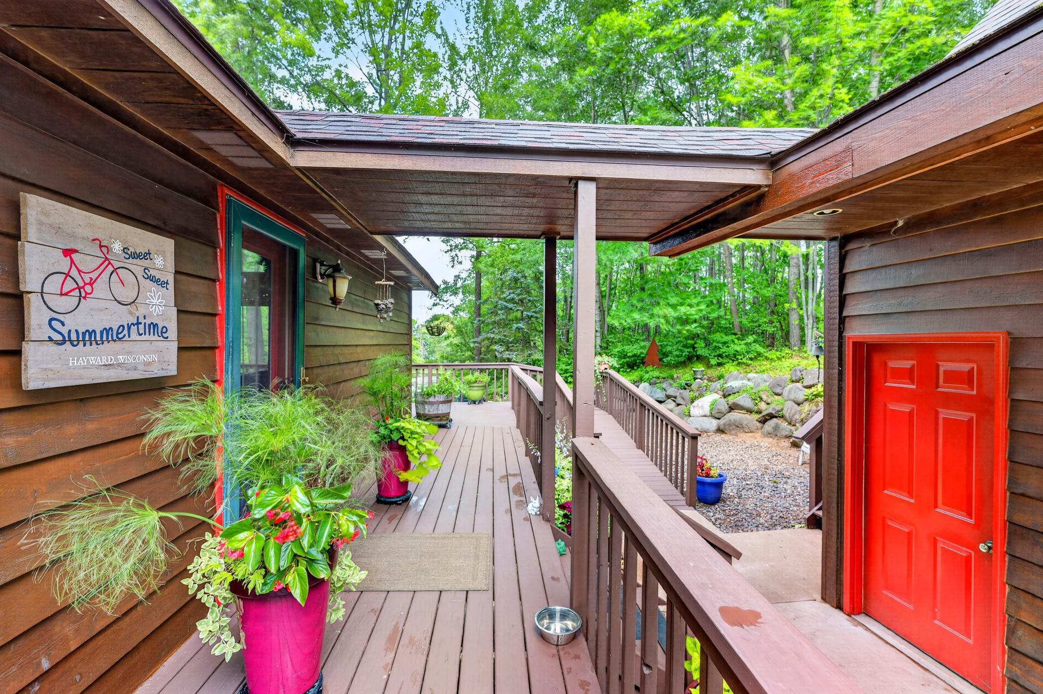 Side porch with covered area from the garage.