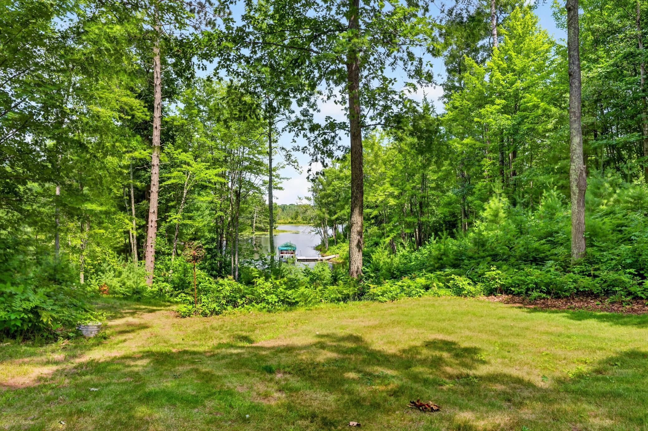 Lakeside lawn for yard games.