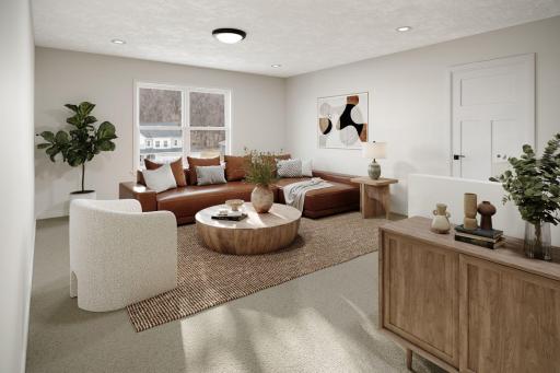 Upstairs loft - virtually staged. Finishes in actual home are different. Picture used for floorplan purposes.