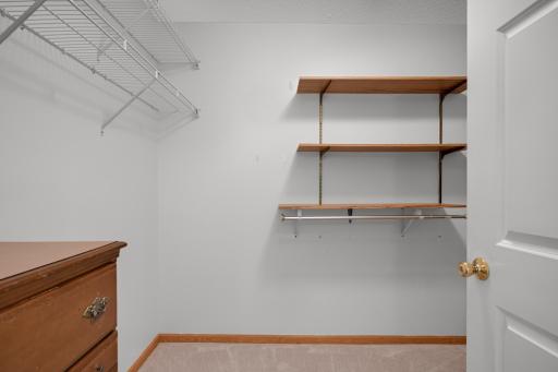 Spacious walk-in closet with plenty of room for wardrobe storage