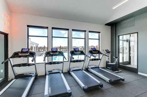 Treadmills have a great view of the pool area!