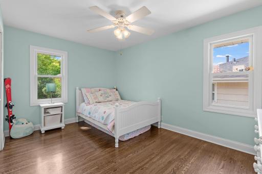 Second bedroom with hardwood floors