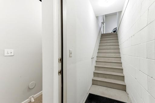 Secondary entrance to lower level from garage