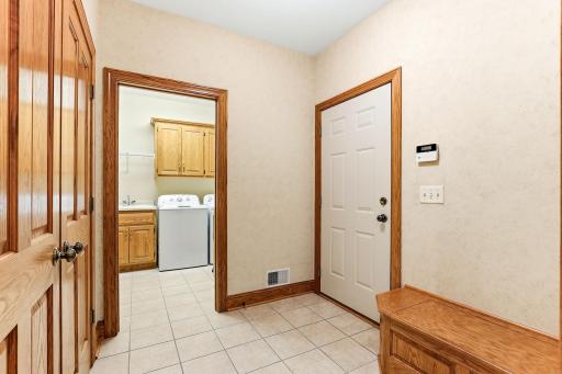 Garage entrance with mud room