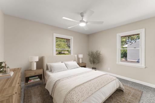 New carpet, paint, & remote ceiling fans in all 3 bedrooms