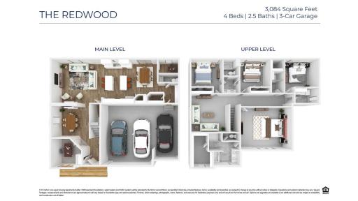 Redwood virtual floor plan. Example of staged layout. Finishes to vary.