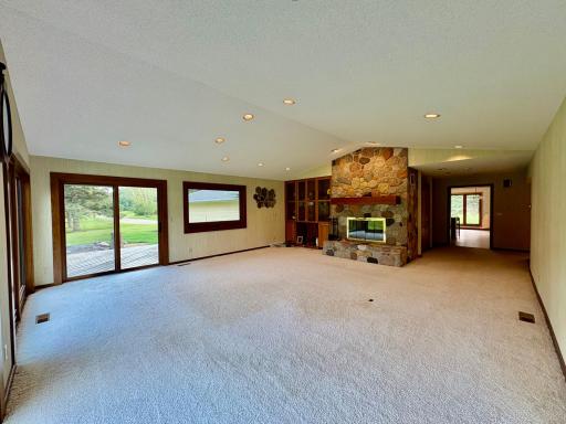 Back family room with fireplace