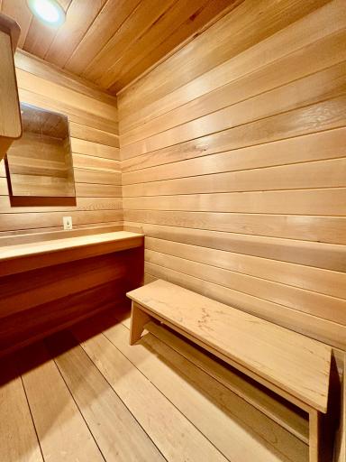Shower/changing room- cedar T&G