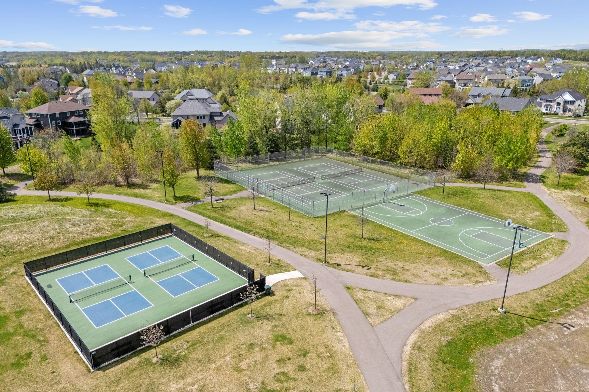Minutes from the 80-acre Gleason Fields Athletic Complex featuring baseball fields, pickleball, tennis, basketball courts, playgrounds and walking trails.