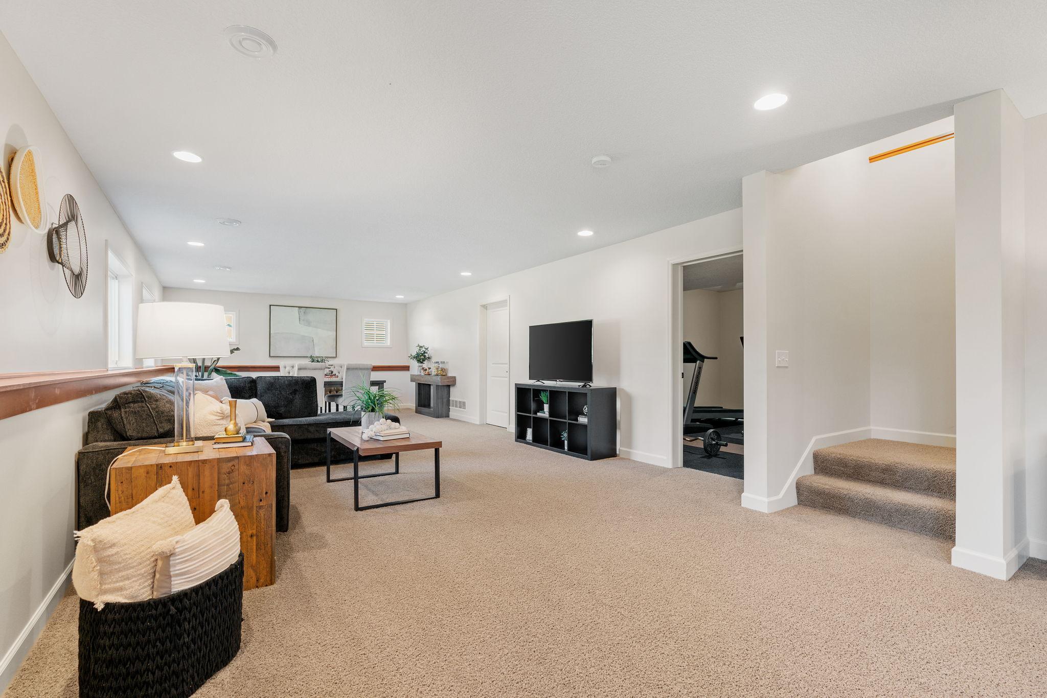 Finished LL w/ large Family Room, gaming space, 5th bedroom + bathroom