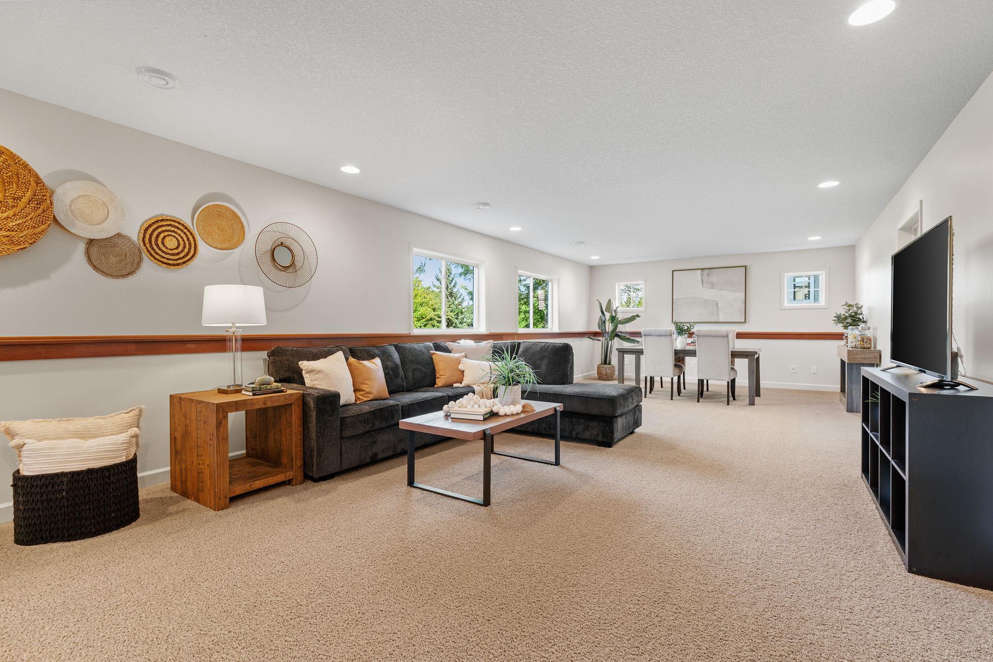 Finished LL w/ large Family Room, gaming space, 5th bedroom + bathroom