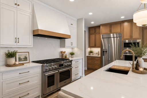 Virtually staged kitchen