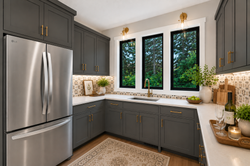 Virtually staged butler's pantry