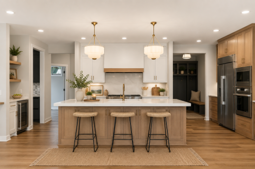 Virtually staged kitchen