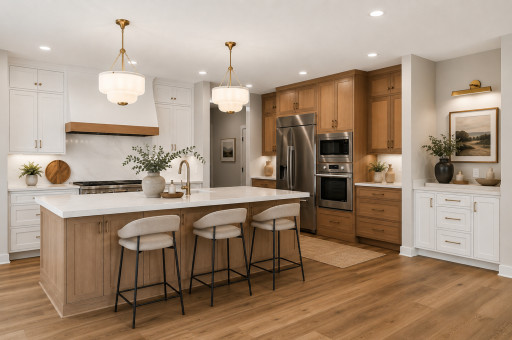 Virtually staged kitchen