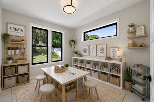 Virtually staged - Main level also features a flex room for guests, a second office or a craft/hobby room!