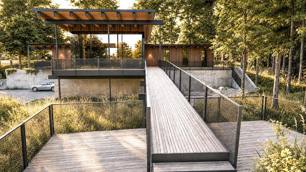 Expansive Bridge that Connects the two spacious deck areas to one another