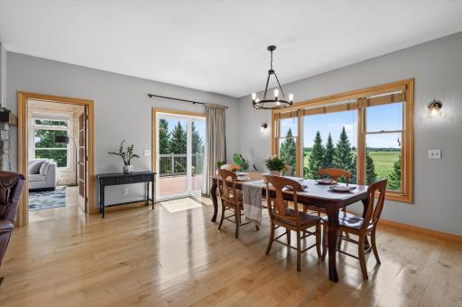 Patio door leads to the king sized deck,right off the dining room.