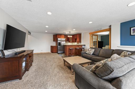A different view of the lower level entertaining space.