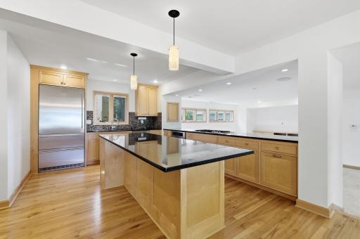 a kitchen that has space to store everything