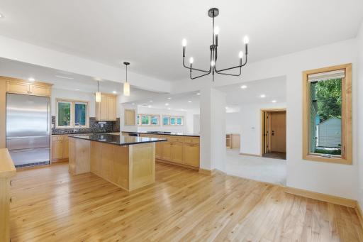 chef kitchen with open floor plan and perfect for entertaining