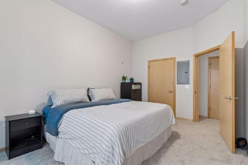 Bedroom features a walk-in closet