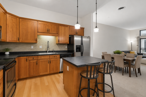 Kitchen features convenient center island