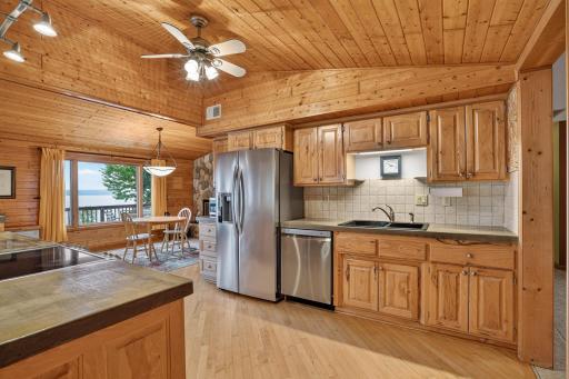 Check out the view out the dining room while prepping in the kitchen.
