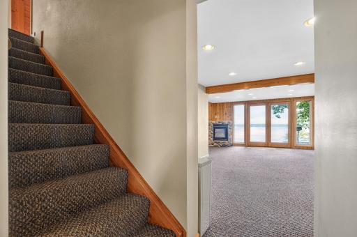 Stairway to lower level family room
