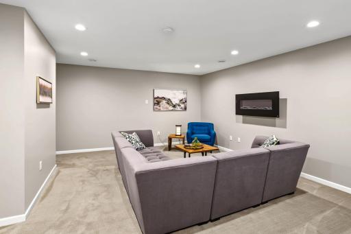Large lower family room has tons of space for furniture and entertainment