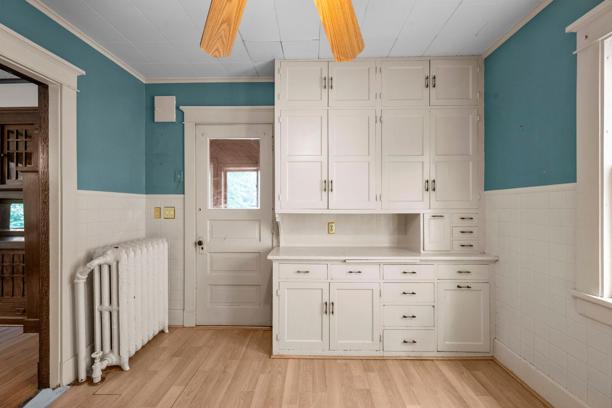 Original cabinets offers a solid foundation for a future kitchen update