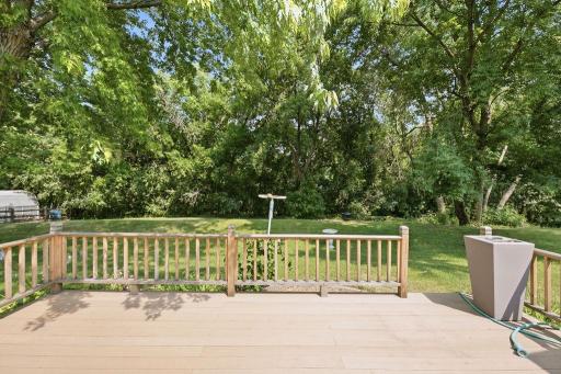 Deck views to private backyard