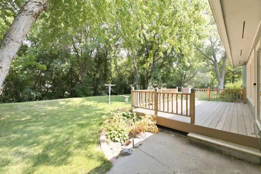 Maintenance-free Deck, Private riverside lot surrounded by trees and nature