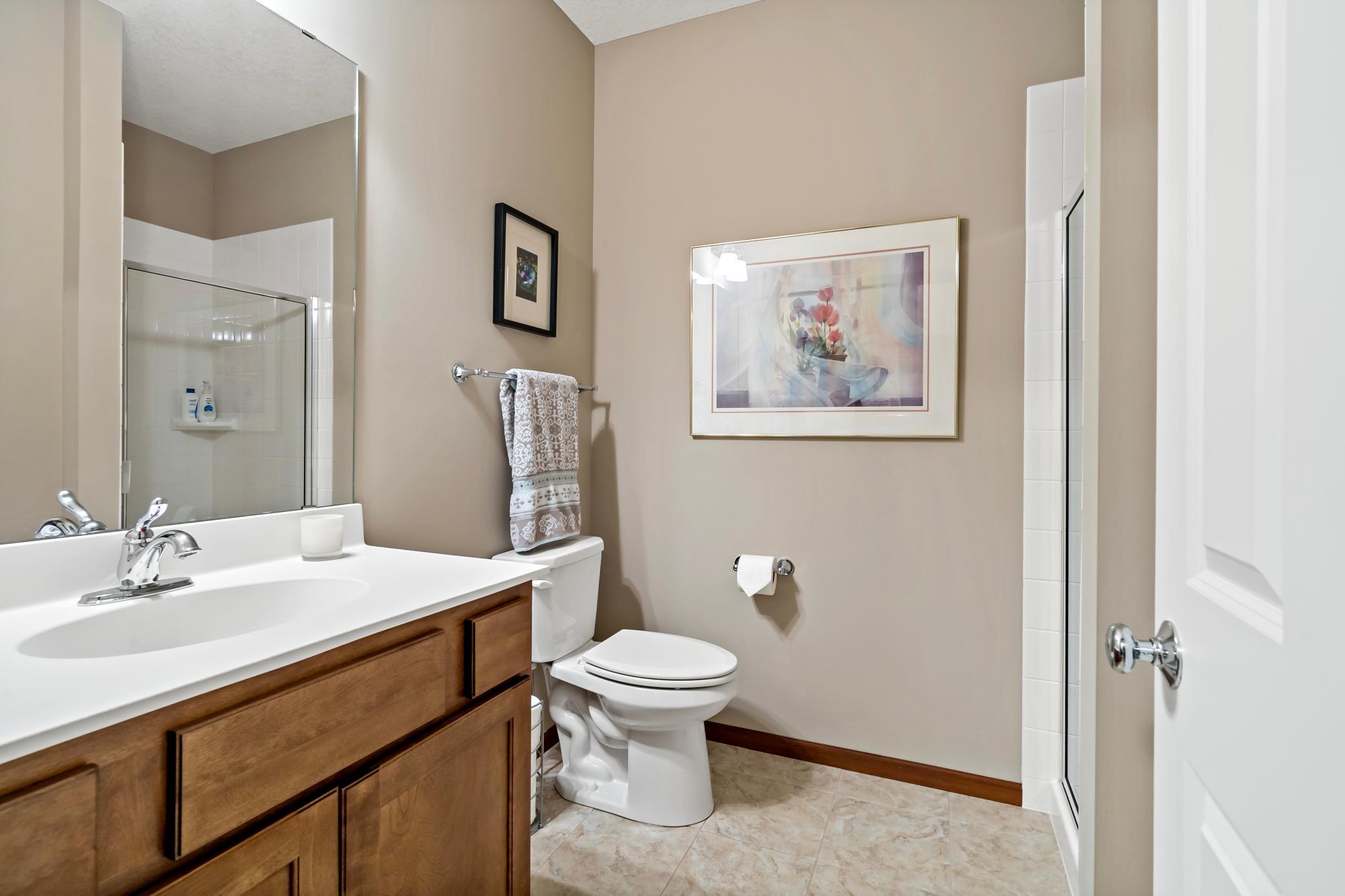3/4 bath located on the main level.