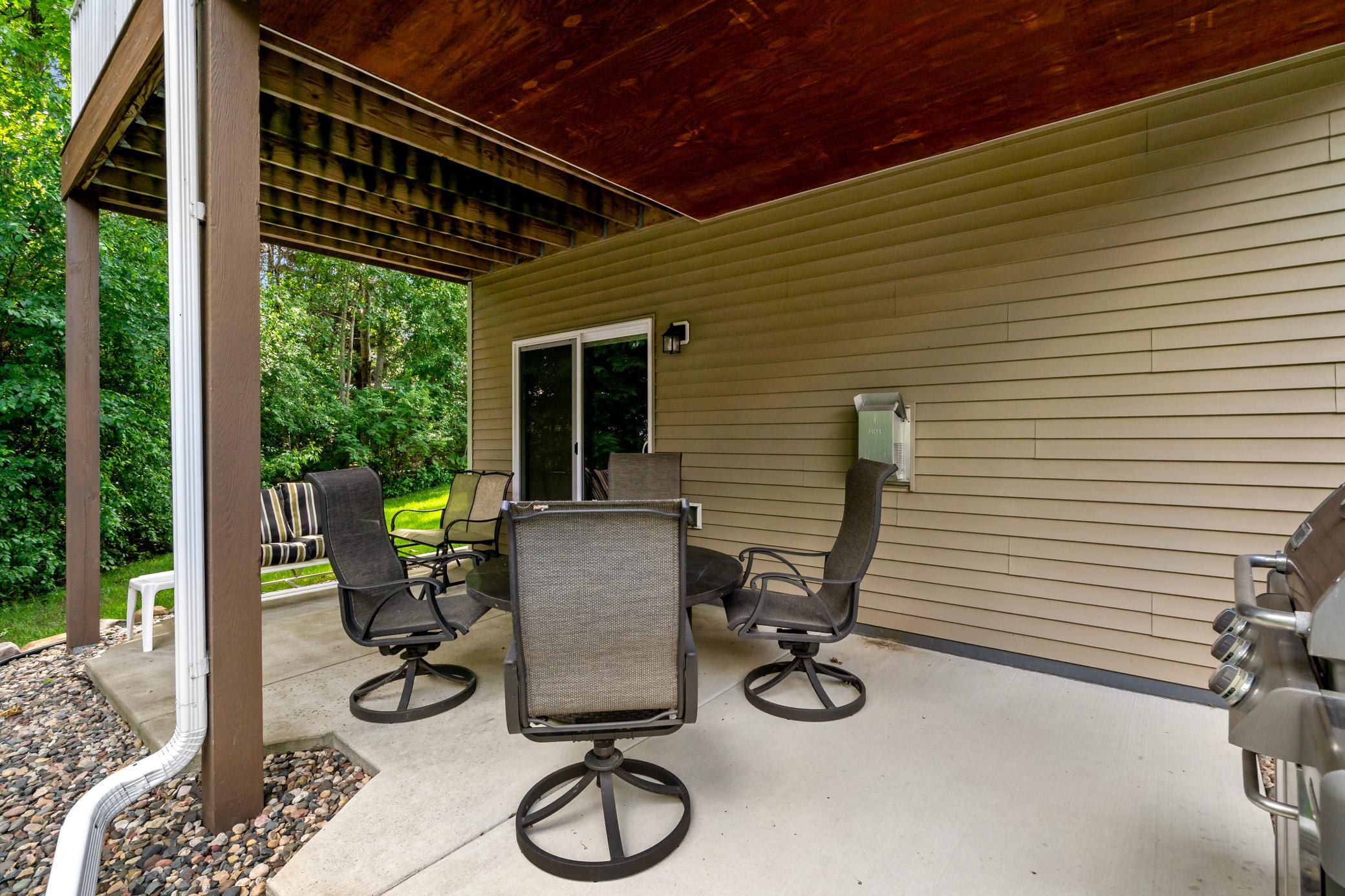 The lower level patio