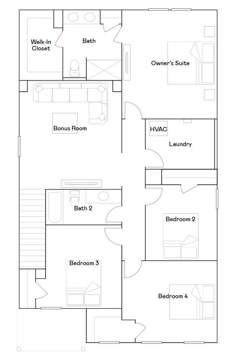 Upper level floorplan