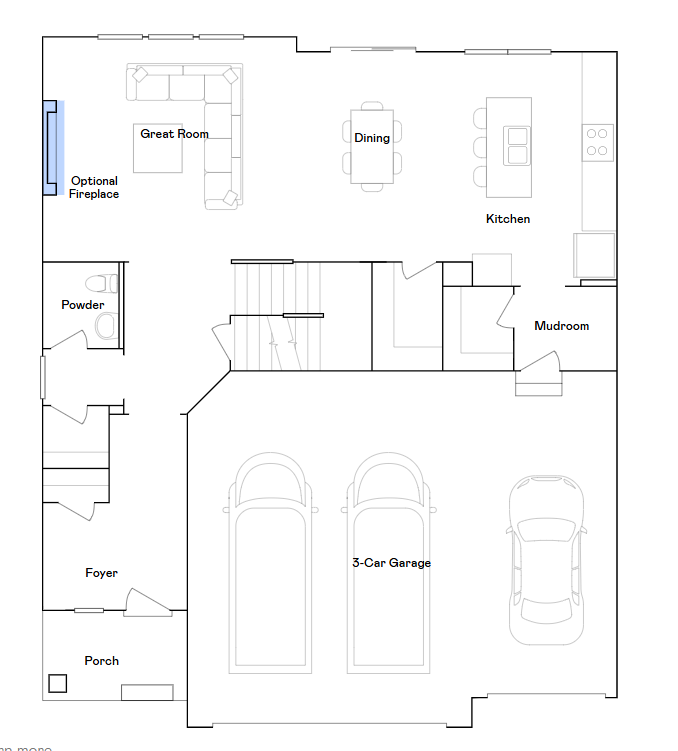 Burnham main level floorplan.