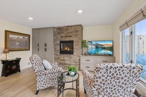 Fabulous sitting room with gas fireplace