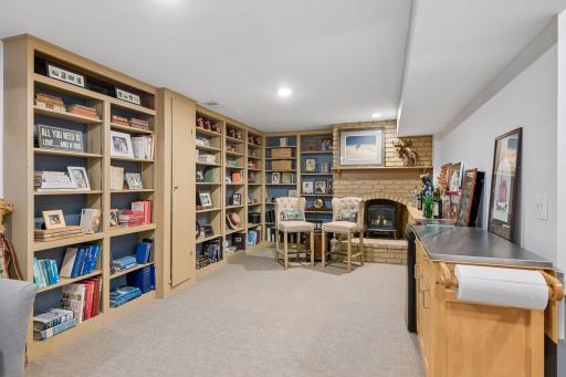 Brick fireplace